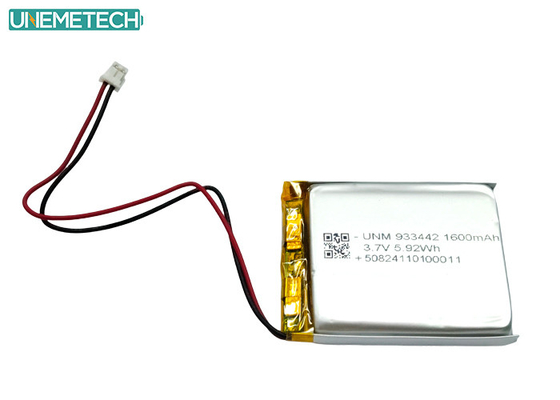 Özel Li-Polimer Pil 3.7V 1600mAh 933442 Tıbbi ürünler için Lityum Polimer Pil
