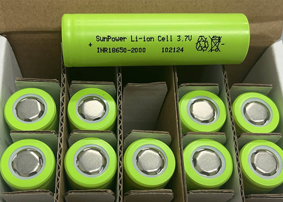 SunPower 18650 2000mAh 20A Şarj edilebilir Lityum İyon Pil Hücresi 3.7V Elektrik Aracı için Li-Ion Piller