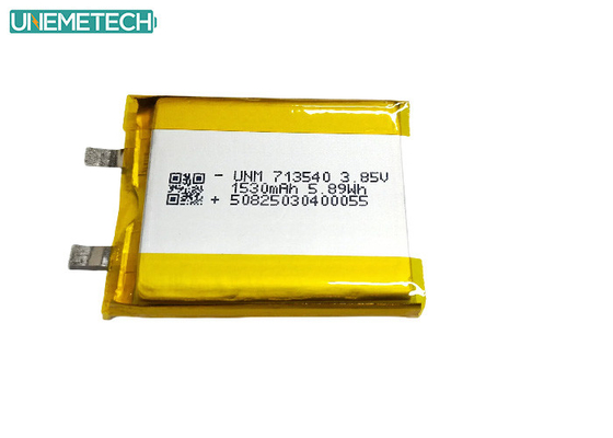 3.85V Yüksek Voltajlı Lityum Polimer Pil 1530mAh 713540 Tıbbi Cihazlar İçin
