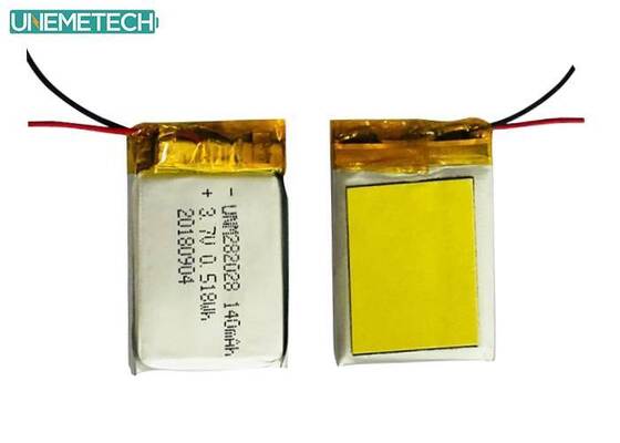 Kalite Gezilebilir cihazlar için düşük öz boşaltma Lipo Bataryası 282028 / 3.7V 140mAh Lityum Polimer Bataryası fabrika