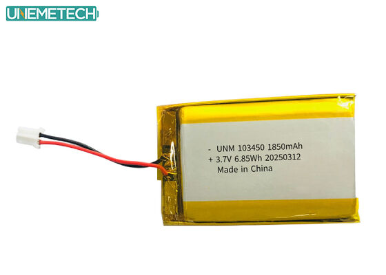 Kalite 103450 3.7V 1850mAh Şarj edilebilir Lipo Pil IEC62133 UN38.3 MSDS Onaylı Lityum Polimer Pil fabrika